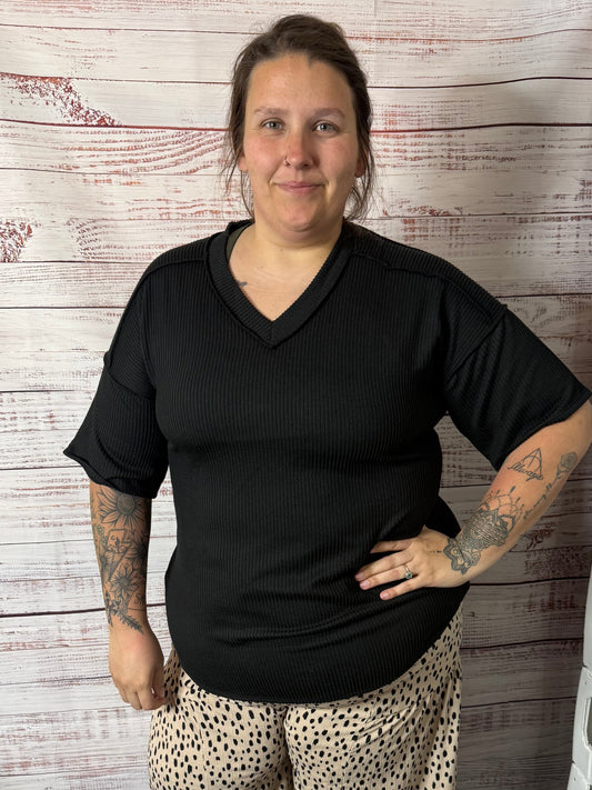 Heimish- Solid Ribbed Top