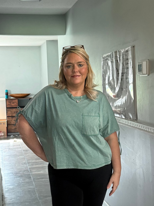 Green Acid Wash Top