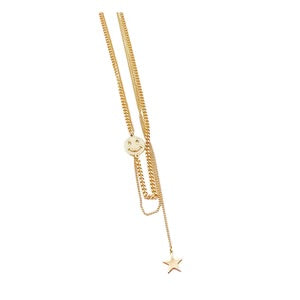 Smile Dangly Star Trio Necklace